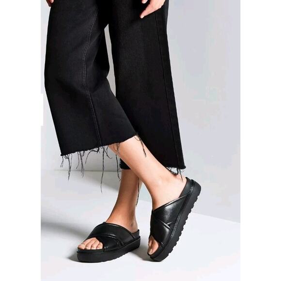 Vagabond Irene sandals black leather criss cross platform sandals black sz 39 - Picture 2 of 7